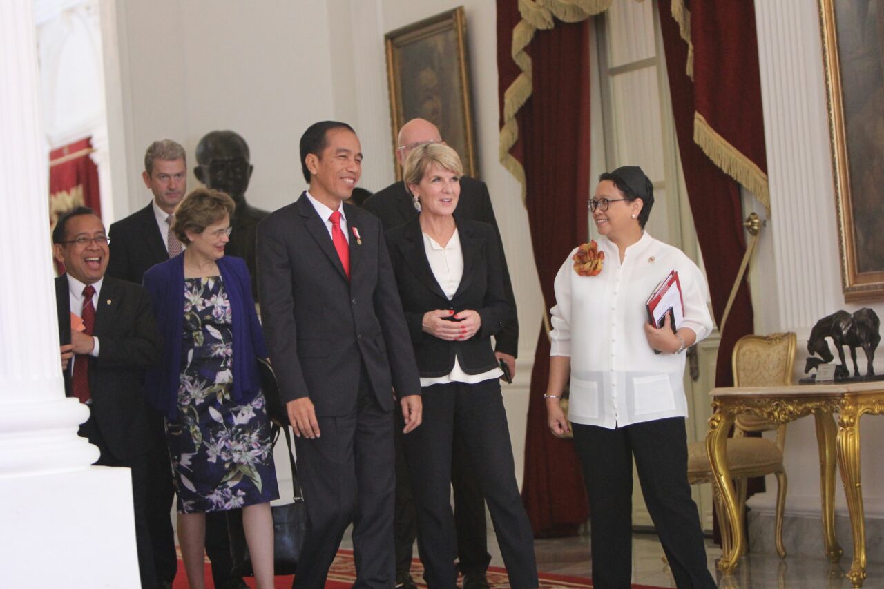 Presiden Joko Widodo Menerima Kunjungan Menteri Luar Negeri Australia Julie Bishop , Rabu 26 Okt 2016 (Photo: Mark Sinambela// Vibizmedia.com)