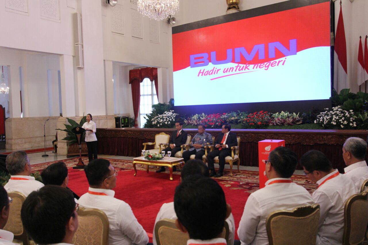 Executive Leadership Program (ELP) diikuti sekitar 600 orang direksi Badan Usaha Milik Negara (BUMN) berlaangsung di Istana Negara, Rabu (25 Jan).