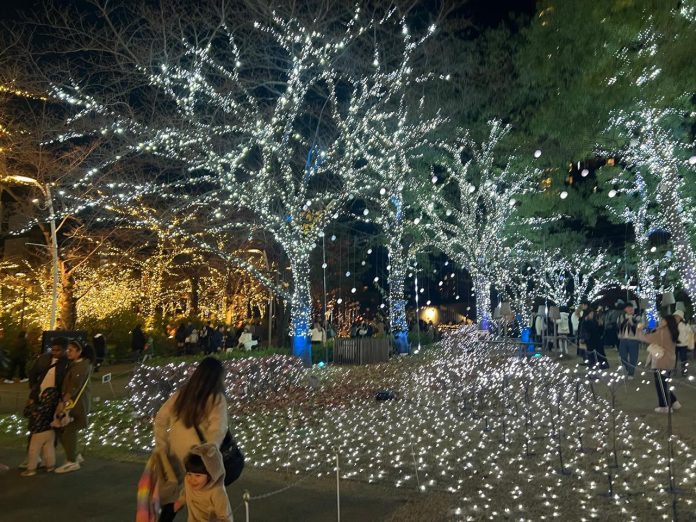 Keindahan Midtown Garden Tokyo Di Malam Hari